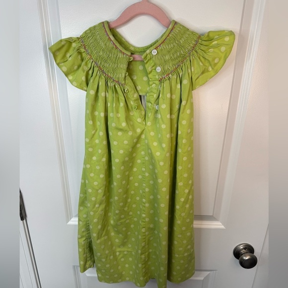 Marjorie’s Daughter Green Smocked Dress Size 4 - Picture 3 of 4